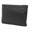 Chanel Large Quilted Lambskin Double Stitch O Case Clutch Secondhand