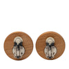 Hermès Wood and Palladium Sellier Clip On Earrings Secondhand