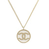 Chanel Gold Plated CC Mesh Round Pendant Necklace Secondhand