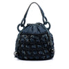 Chanel CC Woven Denim and Raffia Drawstring Bucket Bag Secondhand