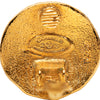 Chanel CC Gold Plated Lion Round Clip On Earrings Secondhand