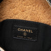 Chanel Shearling Trimmed Shiny Crumpled Sheepskin Round Clutch with Chain Secondhand