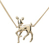 Chanel CC Gold Plated Faux Pearl and Strass Deer Pendant Necklace Secondhand