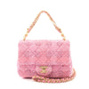 Secondhand Chanel Mini Square Quilted Woven Tweed Pearl Twist Flap