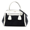 Prada Bicolor Saffiano Cuir Trimmed Canvas Satchel Secondhand