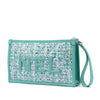 Chanel Quilted Tweed PVC Logo Wristlet Clutch Secondhand