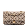 Secondhand Chanel Medium Classic Quilted Metallic Tweed Single Flap