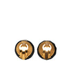 Chanel Resin and Gold Plated CC Button Clip On Earrings Secondhand