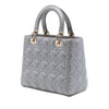 Secondhand Dior Medium Metallic Lambskin Cannage Lady Dior