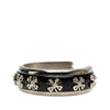 Chanel Silver Plated Enamel Rhinestone Clover Cuff Bracelet Secondhand