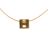 Hermès Gold Plated Enamel Cage D H Pendant Necklace Secondhand
