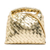 Bottega Veneta Mini Metallic Nappa Intrecciato Hop Satchel Secondhand