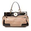 Balenciaga Patent Trimmed Lambskin Lune Satchel Secondhand