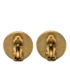 Chanel CC Gold Plated and Enamel Round Button Clip On Earrings Secondhand