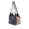 Burberry Small Leather and House Check Canvas Canterbury Tote Secondhand