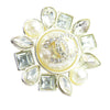 Chanel Gold Plated CC Round Crystal and Faux Pearl Push Back Earrings Secondhand