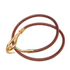 Hermès Leather and Gold Plated Jumbo Hook Double Tour Bracelet Secondhand