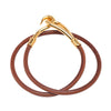 Hermès Leather and Gold Plated Jumbo Hook Double Tour Bracelet Secondhand