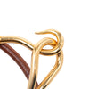 Hermès Leather and Gold Plated Jumbo Hook Double Tour Bracelet Secondhand
