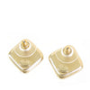Chanel Gold Plated CC Crystal Square Earrings Secondhand
