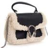 Gucci Mini Leather and Shearling Dionysus Top Handle Bag Secondhand