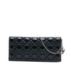 Dior Patent Cannage Lady Dior Clutch with Chain Secondhand
