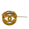 Chanel Gold Plated CC Spring Round Brooch Secondhand