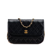 Secondhand Chanel Quilted Lambskin Half Moon Double Flap