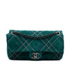 Chanel Paris Edinburgh Medium Stitched Suede Saltire Single Flap Secondhand