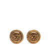 Secondhand Chanel Gold Plated CC Round Clip On Earrings