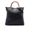 Gucci Tall Pebbled Calfskin Bamboo Shopper Tote Secondhand
