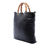 Gucci Tall Pebbled Calfskin Bamboo Shopper Tote Secondhand