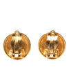 Chanel CC Quilted Gold Plated Round Clip On Earrings Secondhand