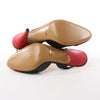 Gucci Slingback Leather Strap Pumps in Black x Red 740058, Size 37.5 EU Secondhand