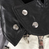 Gucci Litriang Leather Biker Jacket in Metallic Gray x White x Black, 48 IT Secondhand
