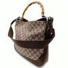 Gucci Bamboo shoulder bag in monogram canvas and leather