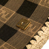 Fendi Pequin Gingham Canvas And Raffia Baguette Satchel Secondhand
