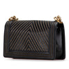 Chanel Old Medium Chevron Lambskin Stitched Boy Flap Secondhand