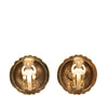 Chanel Gold Plated Rows of CC Round Clip On Earrings Secondhand