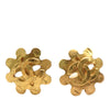 Chanel CC Gold Plated Flower Clip On Earrings Secondhand