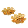Chanel CC Gold Plated Flower Clip On Earrings Secondhand