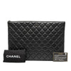 Chanel Large Quilted Lambskin Double Stitch O Case Clutch Secondhand