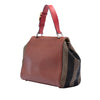 Fendi Leather and Pequin Canvas Silvana Satchel Secondhand