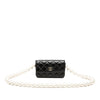 Chanel Quilted Calfskin Maxi Pearls Clutch With Chain Secondhand