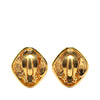 Secondhand Chanel Gold Plated Matelasse Diamond Clip On Earrings