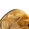 Chanel Gold Plated Matelasse Diamond Clip On Earrings Secondhand