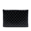 Chanel Large Quilted Patent O Case Clutch Secondhand