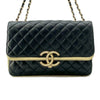 Chanel Medium Quilted Metallic Lambskin CC Chic Double Flap Secondhand