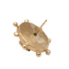 Chanel CC Gold Plated Faux Pearl and Strass Ships Wheel Push Back Earrings Secondhand