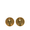 Chanel CC Gold Plated Round Clip On Earrings Secondhand